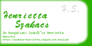 henrietta szakacs business card